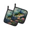 Edge Collections - 7.5" x 7.5" - Multicolor - Largemouth Bass Pot Holders - 1 Pair